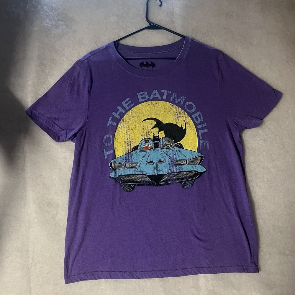 Batman Purple The BatMobile Shirt Womens Size XL Boyfriend Tee